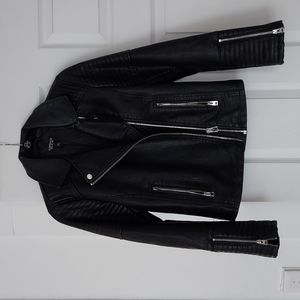 Faux leather jacket, black